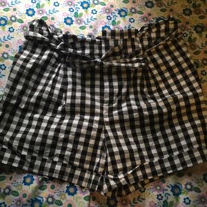 Black Plaid Shorts